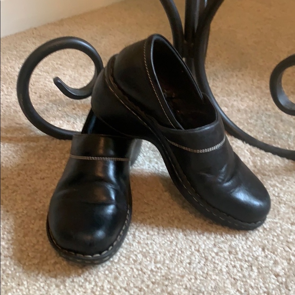 Josef Seibel Black Leather Clogs
